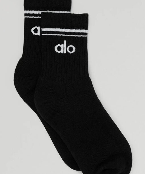 Unisex Half-Crew Throwback Sock - Black