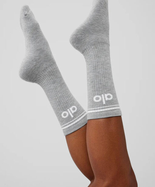 Unisex Throwback Sock Grey/White
