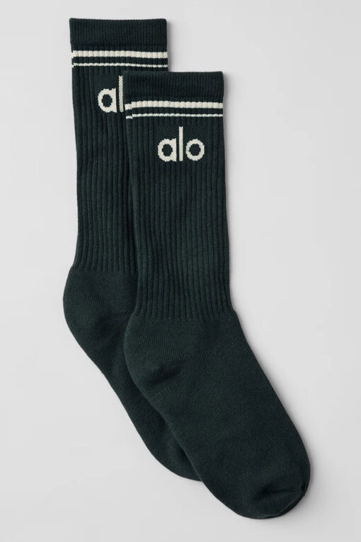 Unisex Throwback Sock Green/Ivory - Image 2