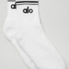 Unisex Half-Crew Throwback Sock - White