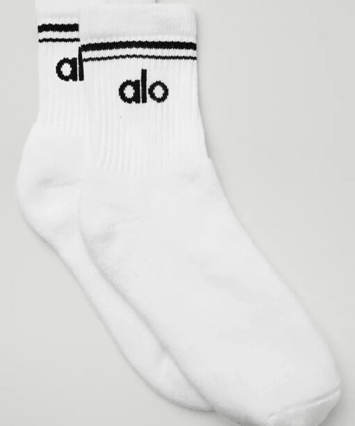 Unisex Half-Crew Throwback Sock - White