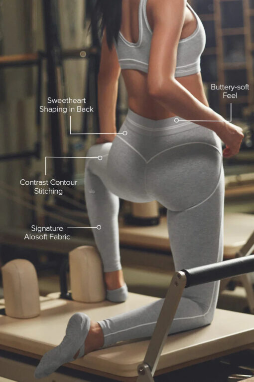 Airbrush High-Waist Heart Throb Legging - Grey - Image 2