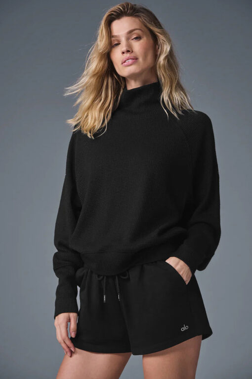 Waffle Weekend Escape Mock Neck Long Sleeve - Image 4