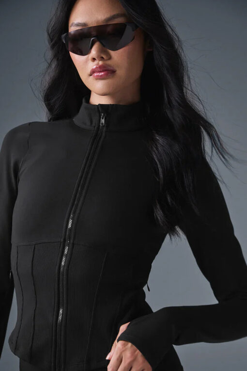 Airbrush Corset Full Zip Jacket - Black - Image 2