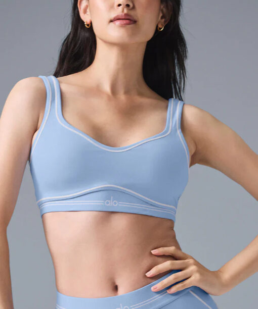 Airbrush Heart Throb Bra -Seashell Blue/Whit